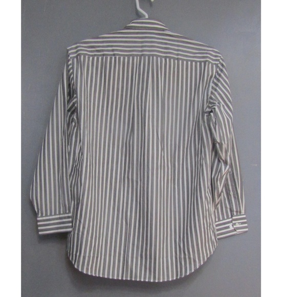 NEW Perry Ellis Portfolio Gray Striped Dress Shirt - Picture 3 of 6